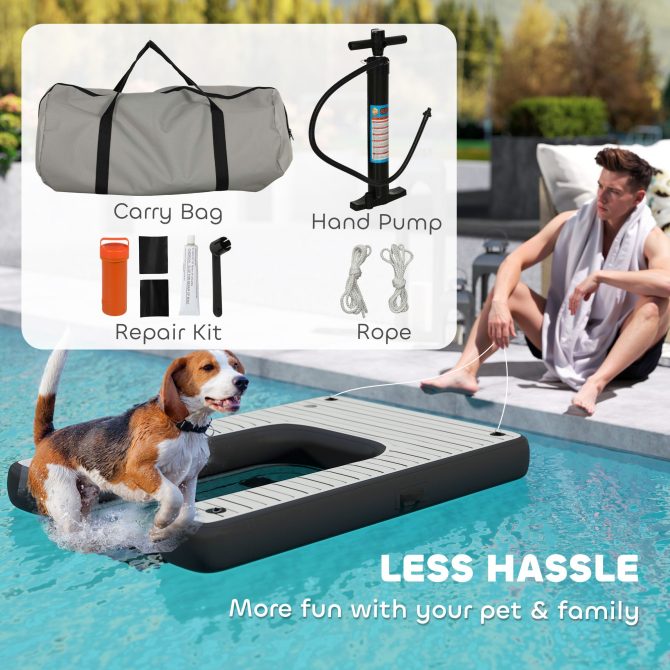PawHut Inflatable Dog Boat Ramp Up to 286 lbs, for Boat, Dock, Lake, Non-Slip, Safe & Easy - Image 8