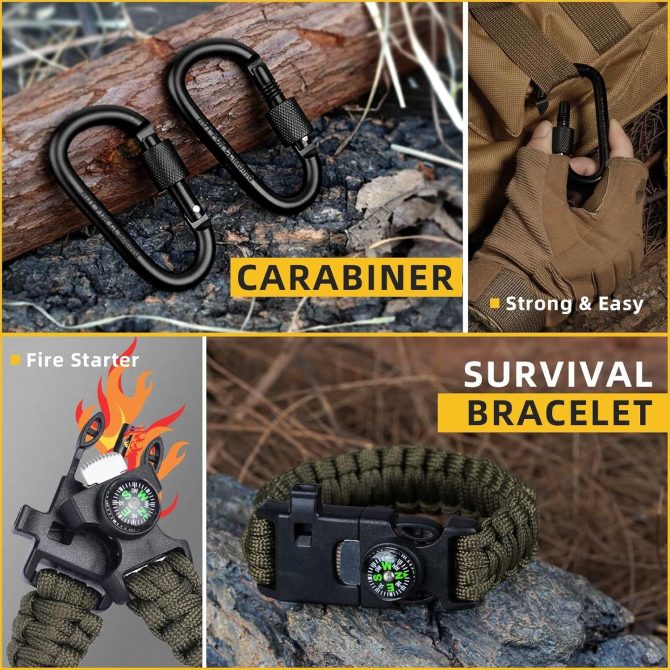 14-in-1 Survival Kit for Men, Dad, Husband – Gear for Fishing, Hunting, Camping, Outdoor Adventures – Perfect Valentine's Day, Anniversary, Birthday Gift for Him, Boyfriend - Image 5