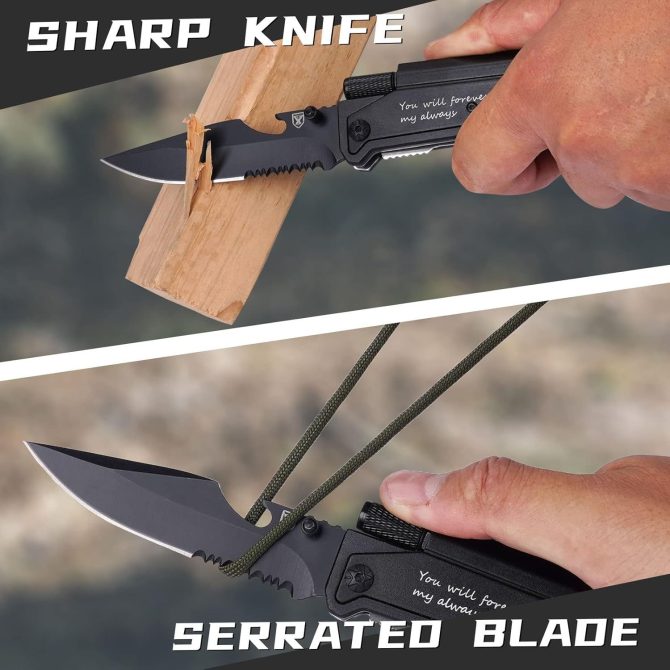 LOVE YOU Engraved 7-in-1 Multitool | Wood Gift Box Included | Folding Pocket Knife for Camping, Hiking & Outdoors | Anniversary/Birthday Gift for Him, Boyfriend, Husband | Compact & Durable Design - Image 5