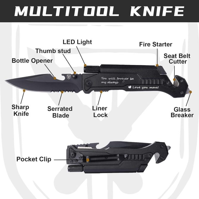 BEST DAD Engraved 7-in-1 Multitool | Fathers Day Gift for Dad | Folding Pocket Knife with Screwdrivers, Pliers & Bottle Opener | Camping, Hiking & Outdoor EDC Tool | Compact & Durable Design - Image 2