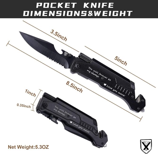 BEST DAD Engraved 7-in-1 Multitool | Fathers Day Gift for Dad | Folding Pocket Knife with Screwdrivers, Pliers & Bottle Opener | Camping, Hiking & Outdoor EDC Tool | Compact & Durable Design - Image 6