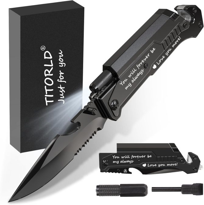 BEST DAD Engraved 7-in-1 Multitool | Fathers Day Gift for Dad | Folding Pocket Knife with Screwdrivers, Pliers & Bottle Opener | Camping, Hiking & Outdoor EDC Tool | Compact & Durable Design