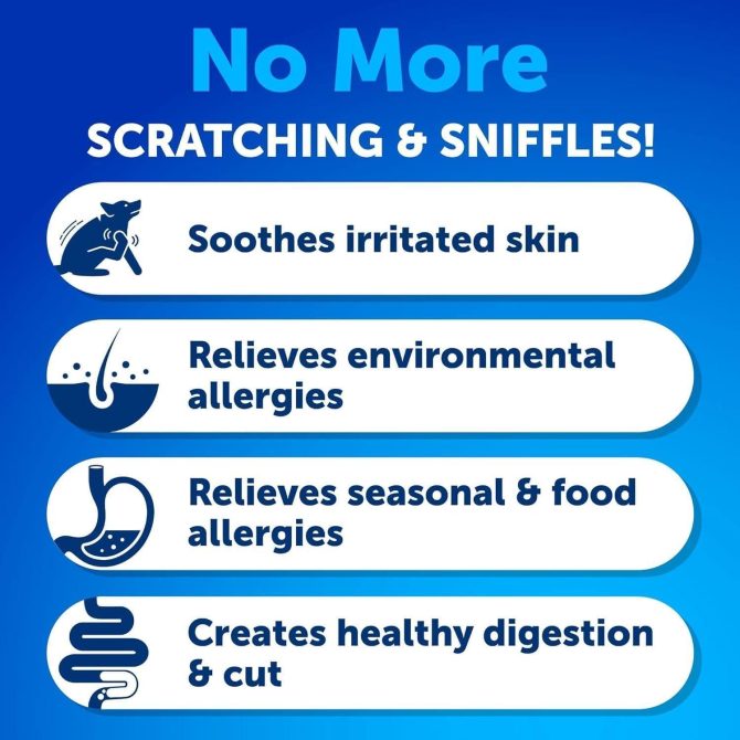 Dog Allergy Relief Chews Itching Skin Relief for Dogs Fish Oil Omega 3 Seasonal Allergies Pills Skin & Coat Anti ItchHot Spots Treatment Canine Immune Health Supplement 120 Soft Treats - Image 2