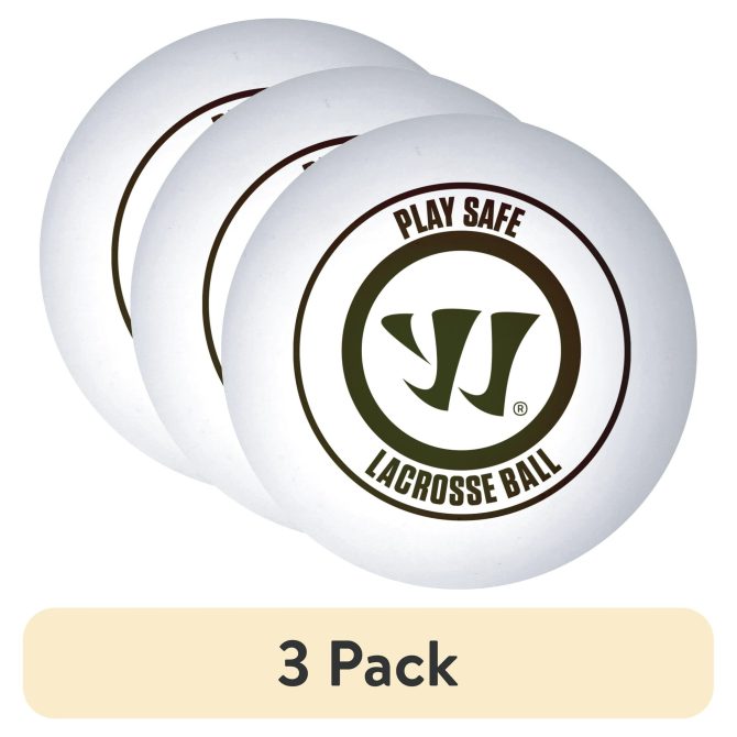(3 pack) Warrior Lacrosse Rubber Recreational Ball - White - Full Size for Training or Play (Pack of 12)