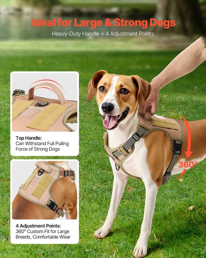 Dog Harness for Large Dogs No Pull Tactical Dog Harness Adjustable Pet Vest - Image 4