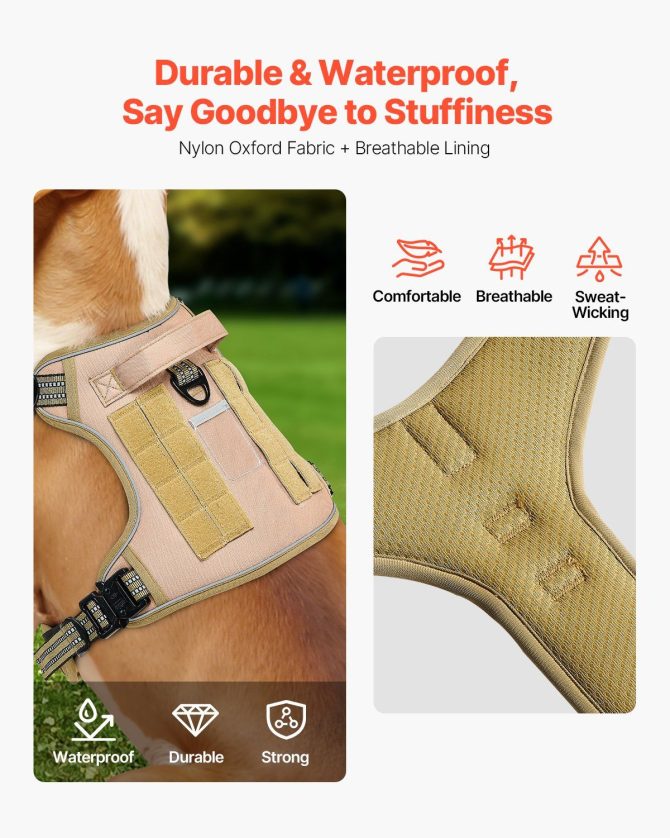 Dog Harness for Large Dogs No Pull Tactical Dog Harness Adjustable Pet Vest - Image 5