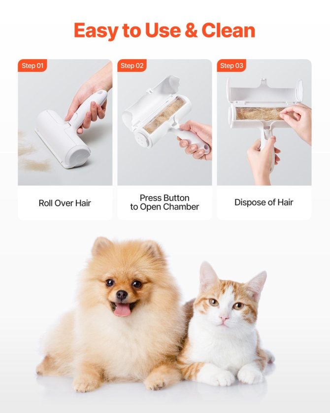 Pet Hair Remover Roller Reusable Dual-sided Lint Roller for Furniture Carpet - Image 6
