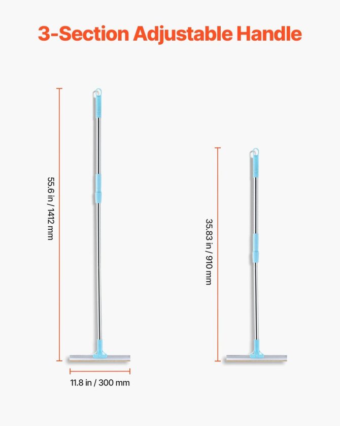 Pet Hair Carpet Rake 35.83-55.51 in Adjustable Long Handle Pet Hair Broom Tool - Image 2