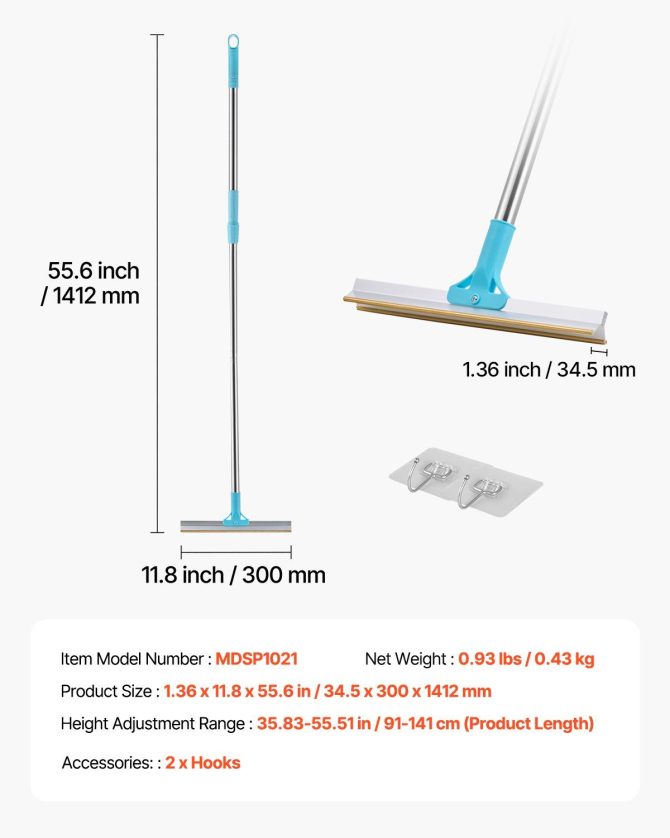 Pet Hair Carpet Rake 35.83-55.51 in Adjustable Long Handle Pet Hair Broom Tool - Image 7
