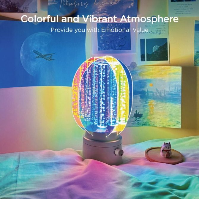 Portable Aurora Light - Plastic Version, Dreamy Northern Lights Effect, Battery Operated, Perfect for Bedroom & Romantic Decor - Image 2