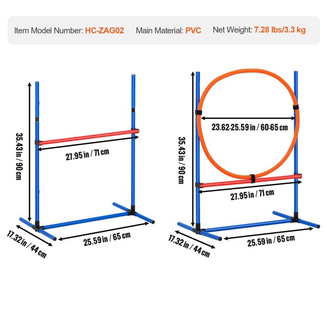 VEVOR Dog Agility Training Equipment 4 PCS Set Hurdles and Jump Ring Obstacle - Image 7