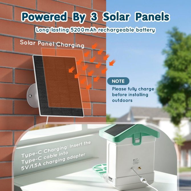VEVOR Smart Bird Feeder with Camera AI Identify 10000+ Bird Specie Solar-Powered - Image 5