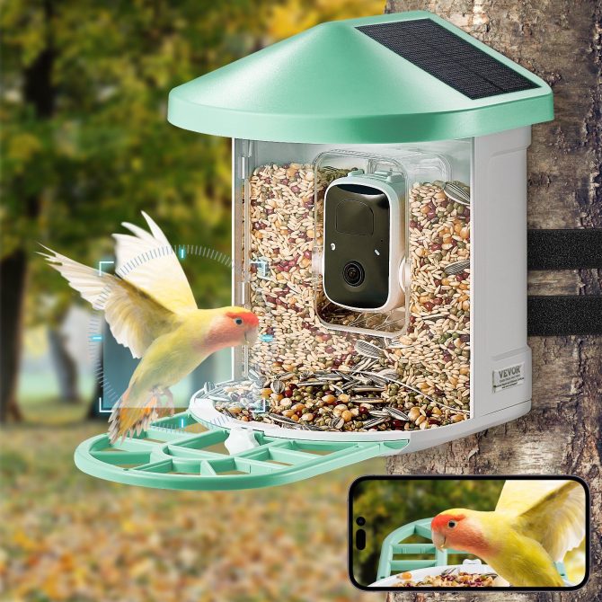 VEVOR Smart Bird Feeder with Camera AI Identify 10000+ Bird Specie Solar-Powered - Image 8