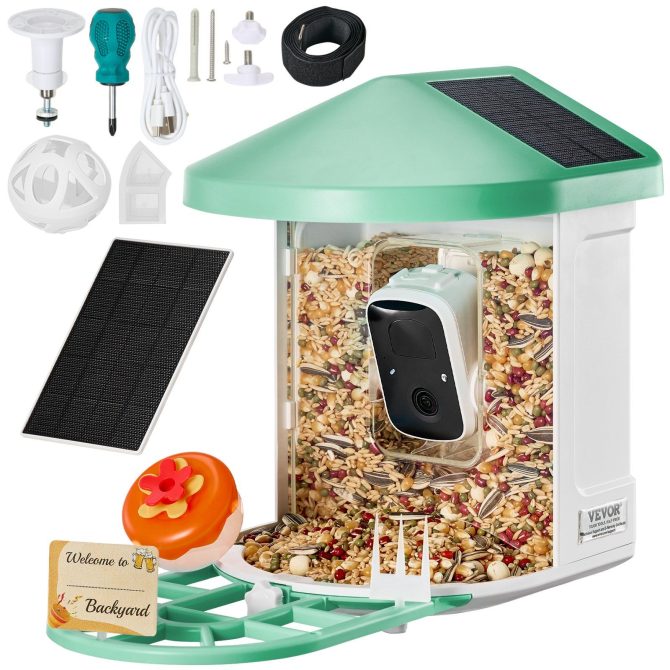 VEVOR Smart Bird Feeder with Camera AI Identify 10000+ Bird Specie Solar-Powered - Image 9
