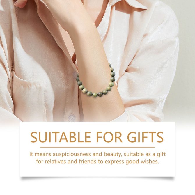 Hoexe Green Sandalwood Bracelet Trend Fashion Elegant Portable Durable Good-Looking Niche Design Bracelet - Image 4