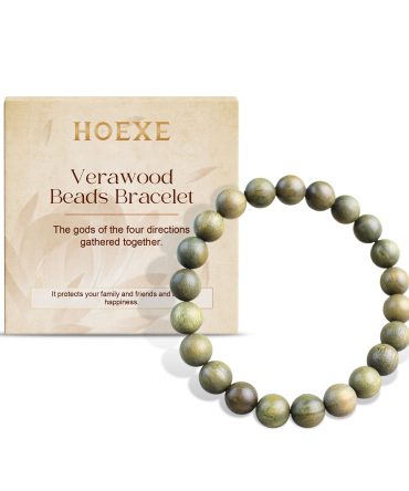 Hoexe Green Sandalwood Bracelet Trend Fashion Elegant Portable Durable Good-Looking Niche Design Bracelet
