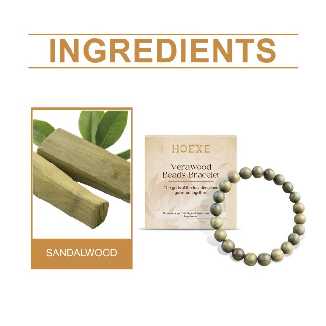 Hoexe Green Sandalwood Bracelet Trend Fashion Elegant Portable Durable Good-Looking Niche Design Bracelet - Image 5