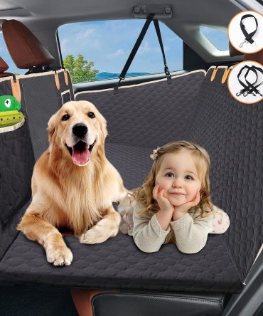 Dog Car Seat Cover for Back Seat, Cover Hard Bottom, Dog Hammock for car Detachable and Foldable for Car, SUV, Truck, Waterproof Truck Seat Protector for Dogs Back Seat
