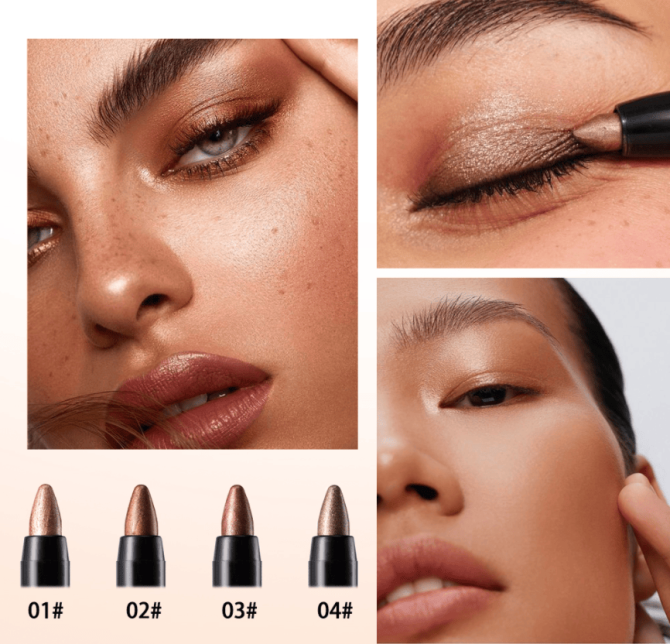 PSC001-003A  6-color double-ended eyeshadow stick for eye makeup, 24-hour texture, single unit 2g. Natural and three-dimensional eyebrow and eyelash mascara, eyelash curler, long-lasting matte eyeb - Image 9