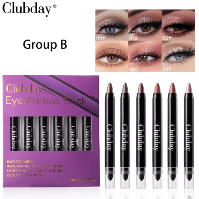 PSC001-003A  6-color double-ended eyeshadow stick for eye makeup, 24-hour texture, single unit 2g. Natural and three-dimensional eyebrow and eyelash mascara, eyelash curler, long-lasting matte eyeb - Image 19