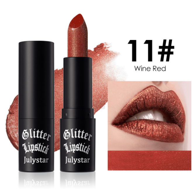 PSJ301-028   12 colors shiny matte lipstick Carved pearlescent glitter lipstick 3pc mixed sales Matte velvet lip lipstick makeup Velvet matte texture 24h Single product 0.4g Matte color - Image 15