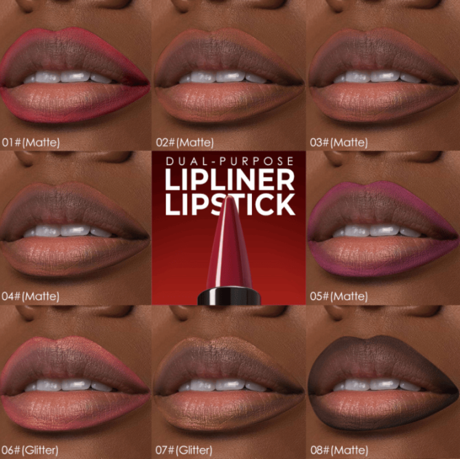 PSJ301-027M  Foggy Lipstick and Lip Liner in One Design 8 Shades of Matte Velvet Lip Color Makeup with a Velvet Matte Finish for 24 Hours Single Unit 0.3g Matte Additive Effect Non-Sticky Matte Fine - Image 2