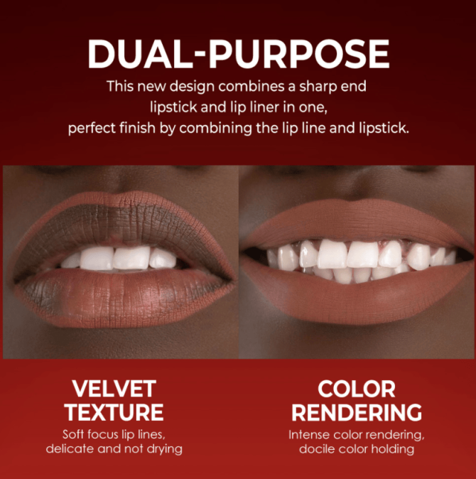 PSJ301-027M  Foggy Lipstick and Lip Liner in One Design 8 Shades of Matte Velvet Lip Color Makeup with a Velvet Matte Finish for 24 Hours Single Unit 0.3g Matte Additive Effect Non-Sticky Matte Fine - Image 4