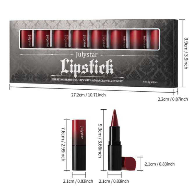 PSJ301-027M  Foggy Lipstick and Lip Liner in One Design 8 Shades of Matte Velvet Lip Color Makeup with a Velvet Matte Finish for 24 Hours Single Unit 0.3g Matte Additive Effect Non-Sticky Matte Fine - Image 7