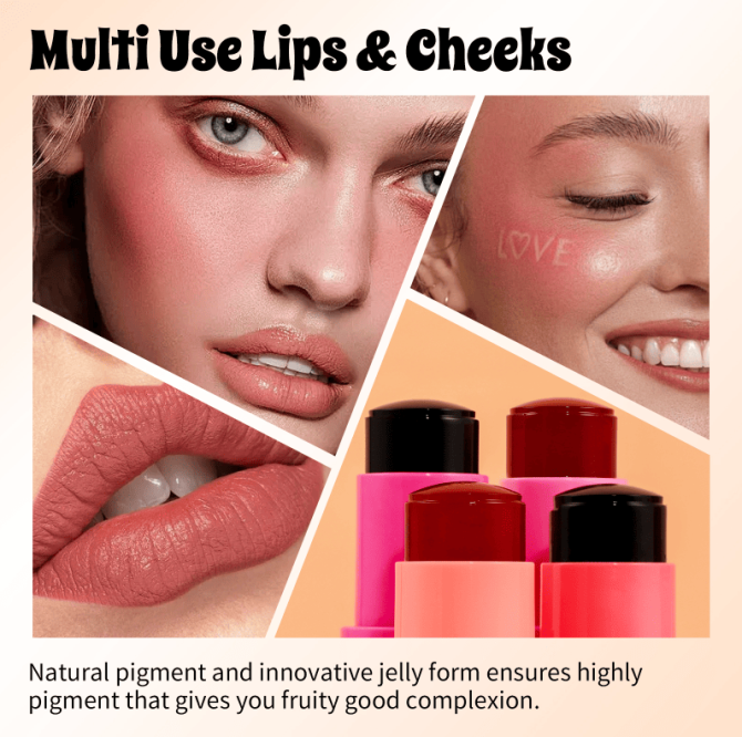 PSC004-002N   Rouge and blush face makeup, natural three-dimensional contouring, long-lasting matte lip and cheek color, water-resistant, sweat-proof, sun-protective, UV-blocking, easy-to-applied wat - Image 4