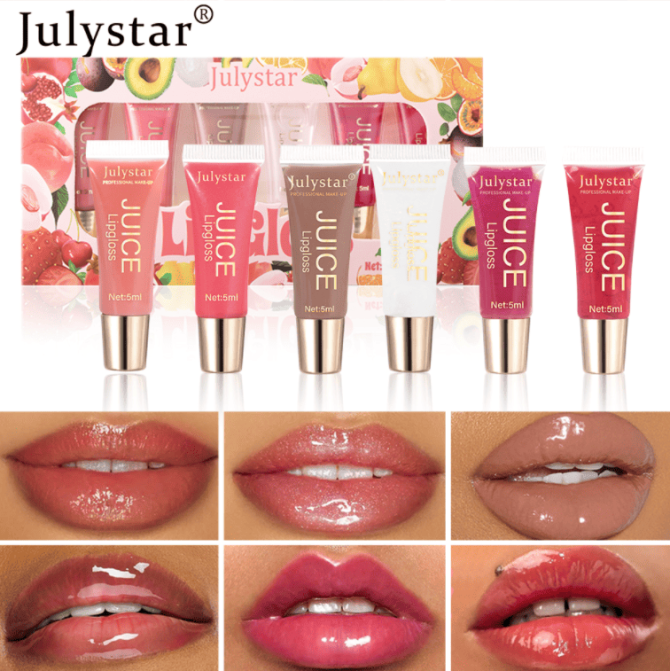 PSJ701-063M  Doudou Lip Color Moisturizing and Fruity Lip Gloss 6-Sided Tube Doudou Lip Color Soft Velvet Lip Gloss Texture Lasts 24 Hours Single Unit 0.5g Matte Color Enhancement Lip