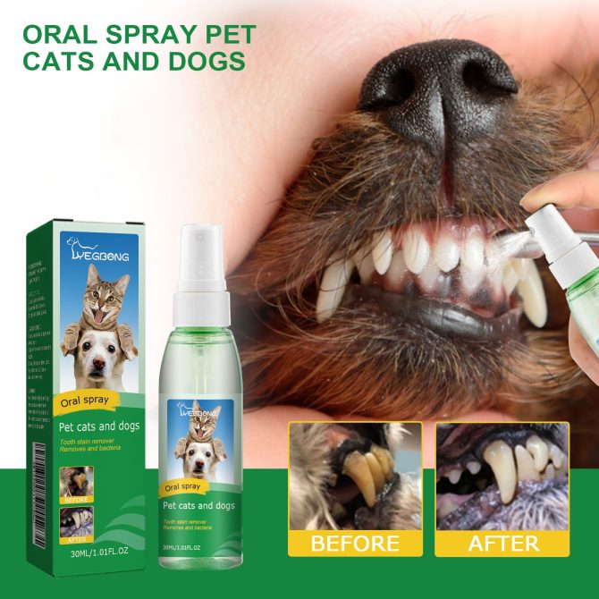 Yegbong Pet Tooth Deodorizer Spray, Cats And Dogs Universal Mouth Cleaning Breath Freshening Spray - Image 2