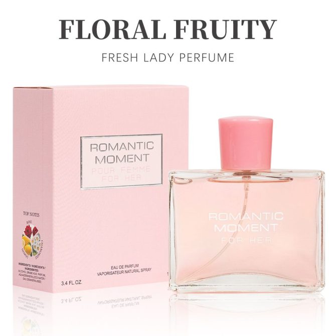 3.4fl Oz Women's Eau De Parfum - ROMANTIC MOMENT - Floral & Woody - With Rose, Chamomile, and Lemon - Medium Intensity Perfume - Image 12