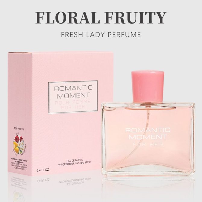 3.4fl Oz Women's Eau De Parfum - ROMANTIC MOMENT - Floral & Woody - With Rose, Chamomile, and Lemon - Medium Intensity Perfume - Image 13