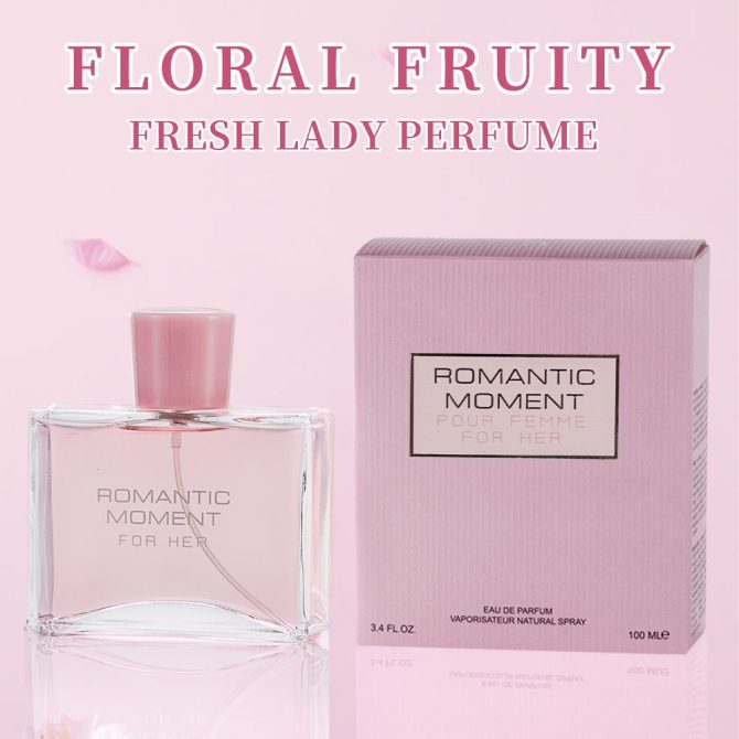 3.4fl Oz Women's Eau De Parfum - ROMANTIC MOMENT - Floral & Woody - With Rose, Chamomile, and Lemon - Medium Intensity Perfume - Image 7