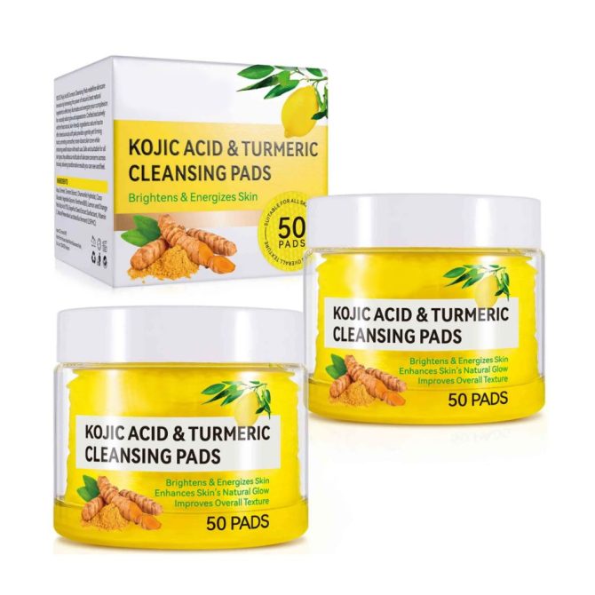 2-JAR Turmeric Kojic Acid Cleansing Pads -Cleansing & Hydrating Facial Pads, Facial Cleansing for All Skin Type - Image 6