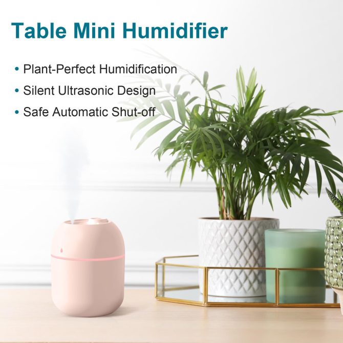 (FST-EV-6)Portable Mini Humidifier, 220ml,Small Cool Mist Humidifier, USB Personal Desktop Humidifier For Bedroom Travel Office Home - Image 11