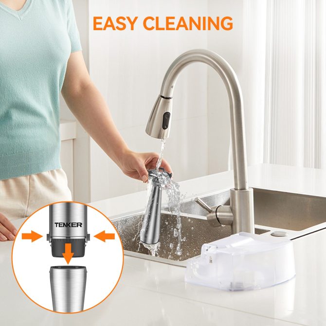 TENKER 1100W Immersion Hand Blender, Stainless Steel Stick Blender with 12-Speed & Turbo Mode, 5-in-1 Handheld Blender with 600ml Mixing Beaker with Lid, 500ml Chopper, Whisk, Milk Frother, BPA-Free - Image 8