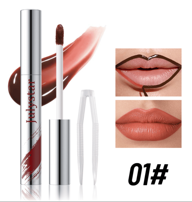 PSJ701-069M  Lipstick Tear Strip Lip Gloss, Makeup Mist Face Brush, Long-lasting Waterproof Easy-to-Color Lipline, 5-color Tear Strip Moisturizing Lip Gloss, Velvet Lip Gloss Texture 24h, Single Ite - Image 9