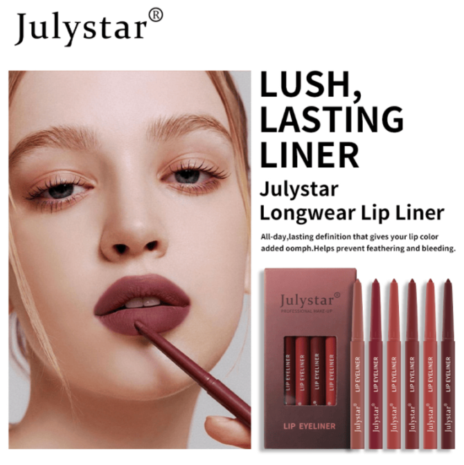 PSJ301-011M  Fine and Smooth Lip Balm, Ink-like Lip Liner, Lasting Lipstick, 6 Color Lip Liner, Smooth and Full with Multiple Color Options, Single Unit 0.5g, Non-Diffuse, - Image 2