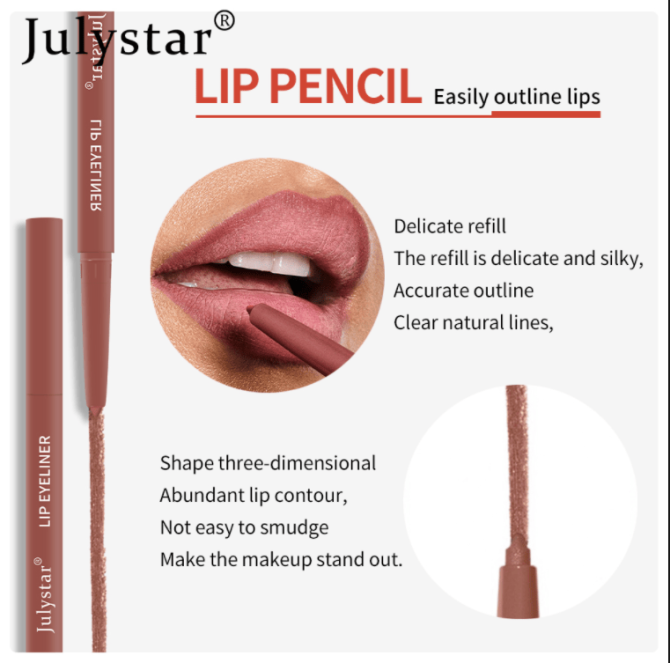 PSJ301-011M  Fine and Smooth Lip Balm, Ink-like Lip Liner, Lasting Lipstick, 6 Color Lip Liner, Smooth and Full with Multiple Color Options, Single Unit 0.5g, Non-Diffuse, - Image 3