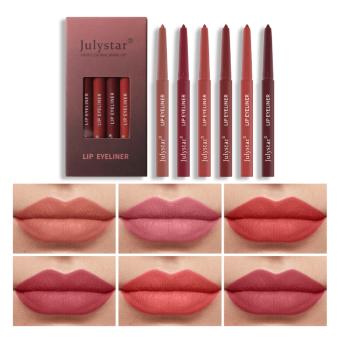 PSJ301-011M  Fine and Smooth Lip Balm, Ink-like Lip Liner, Lasting Lipstick, 6 Color Lip Liner, Smooth and Full with Multiple Color Options, Single Unit 0.5g, Non-Diffuse,