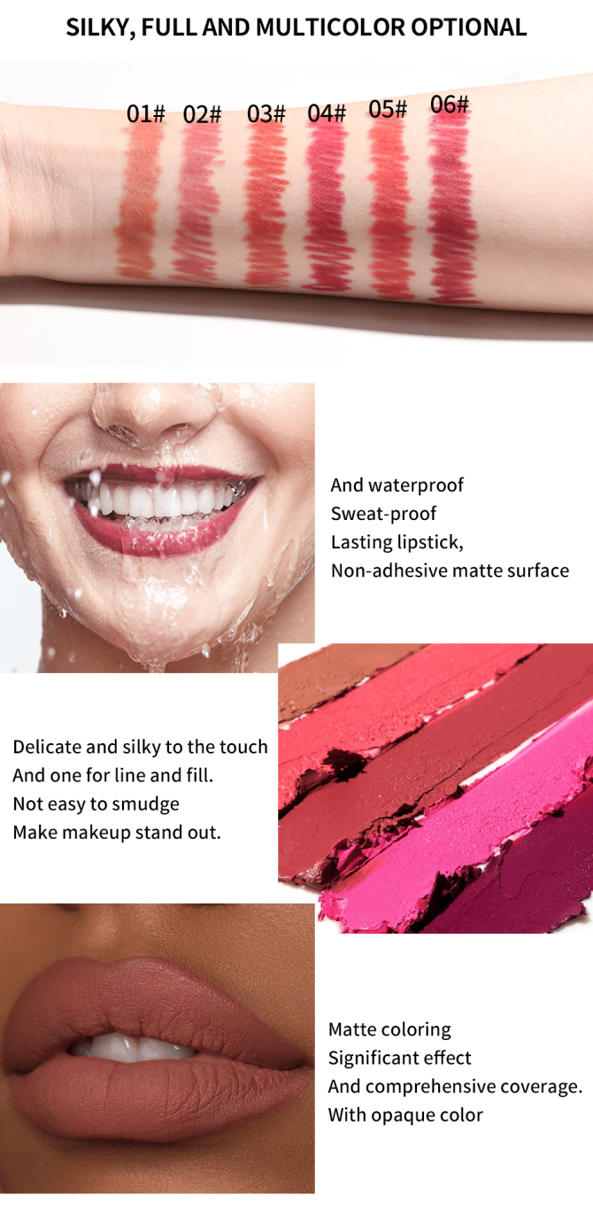 PSJ301-011M  Fine and Smooth Lip Balm, Ink-like Lip Liner, Lasting Lipstick, 6 Color Lip Liner, Smooth and Full with Multiple Color Options, Single Unit 0.5g, Non-Diffuse, - Image 9