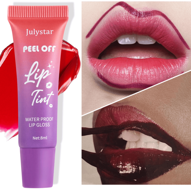 PSJ701-049N   Peel-off Lip Color and Moisturizing Fruit-flavored Lip Gloss 6-color peel-off lip color with velvet texture lasting 24h. Individual unit 8ml Matte with color enhancement effect. Lip glo - Image 5