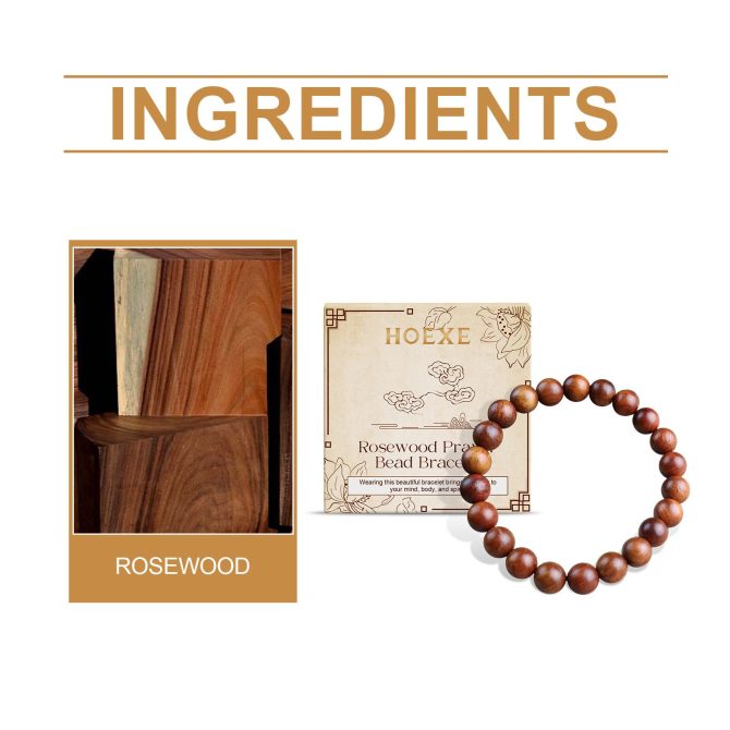 Hoexe Rosewood Bracelet Unisex Everyday Decor With Rosewood Bracelet Beaded - Image 5