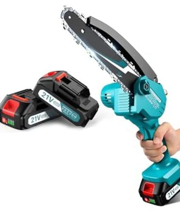 6 inch Mini Cordless Chainsaw ,w/ 2x2000mAh Batteries,Battery Powered Chainsaw for Wood Tree Cutting