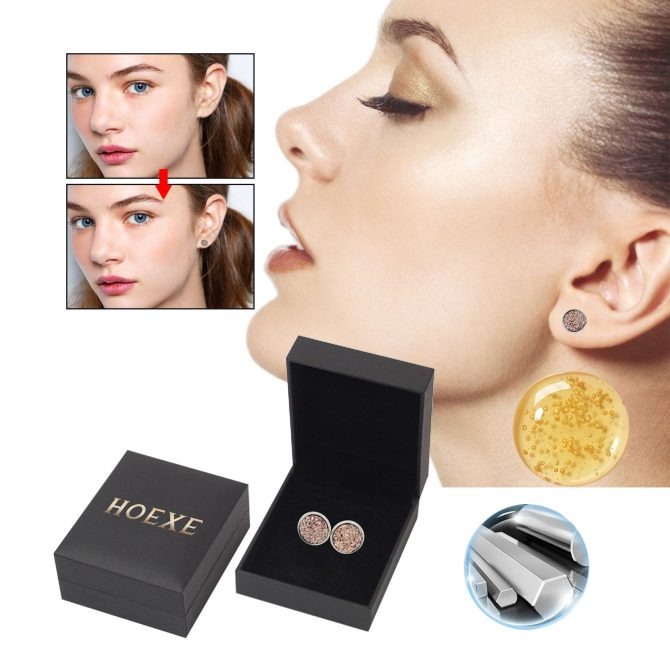 Hoexe Magnetic Earrings, No Piercing Earrings Clear Jawline Lines To Create A Beautiful Figure - Image 2