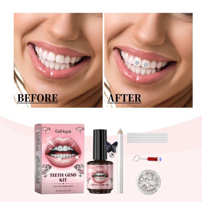 Eelhope Fashion Dental Decoration Drill, Dental Drill Dental Decoration Fashion Dental Stickers To Create A Smile Diy Decoration Set - Image 2