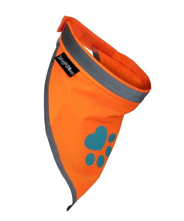 Orange Dog Bandana M Size Hi Visibility Reflective Blaze Orange Bandana for Medium Small Pets Safety Accessories for Walking Camping and Off Leash Exploration