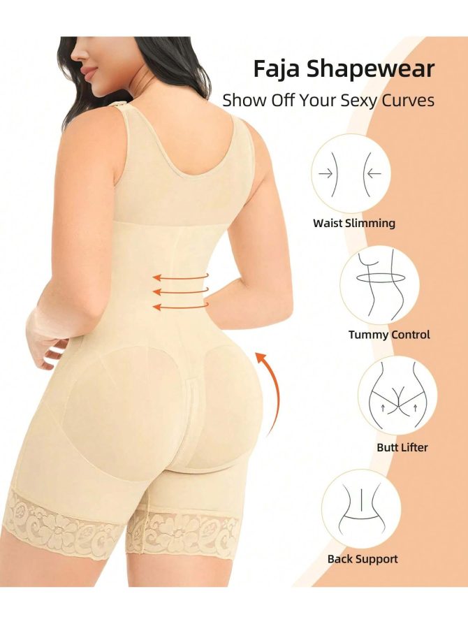 Fajas Colombianas Shapewear for Women Tummy Control Post Surgery Full Body Shaper Butt Lifter with Zipper Crotch,corset tops for women,fajas colombianas moldeadoras - Image 4