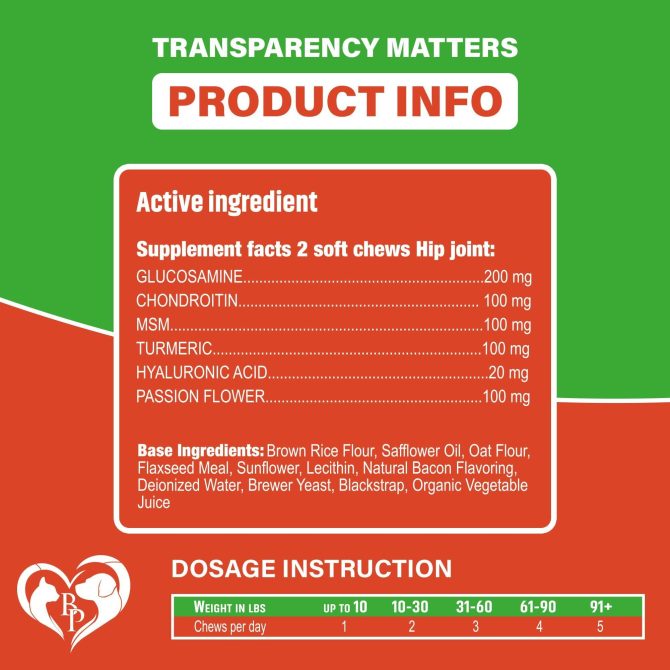 Dog Hip and Joint Supplement Arthritis Pain Relief Treats Glucosamine Chondroitin MSM Soft Chews for Senior Dogs Natural Medicine & Support Mobility Turmeric Vitamins for Dysplasia - Image 5